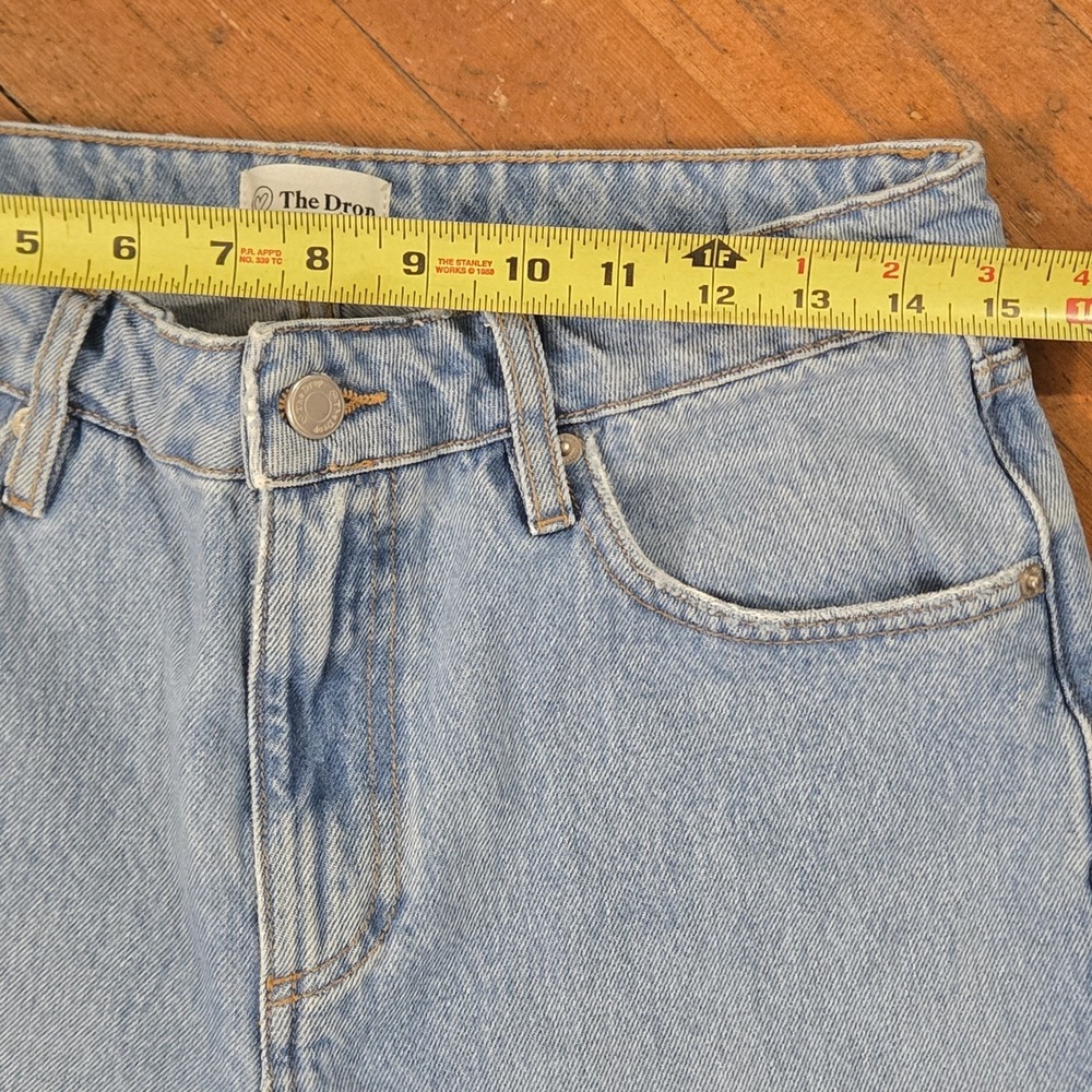 The Drop Luca High Rise Distressed Mom Jeans 28 Light Wash Straight Trendy Denim - Picture 11 of 11